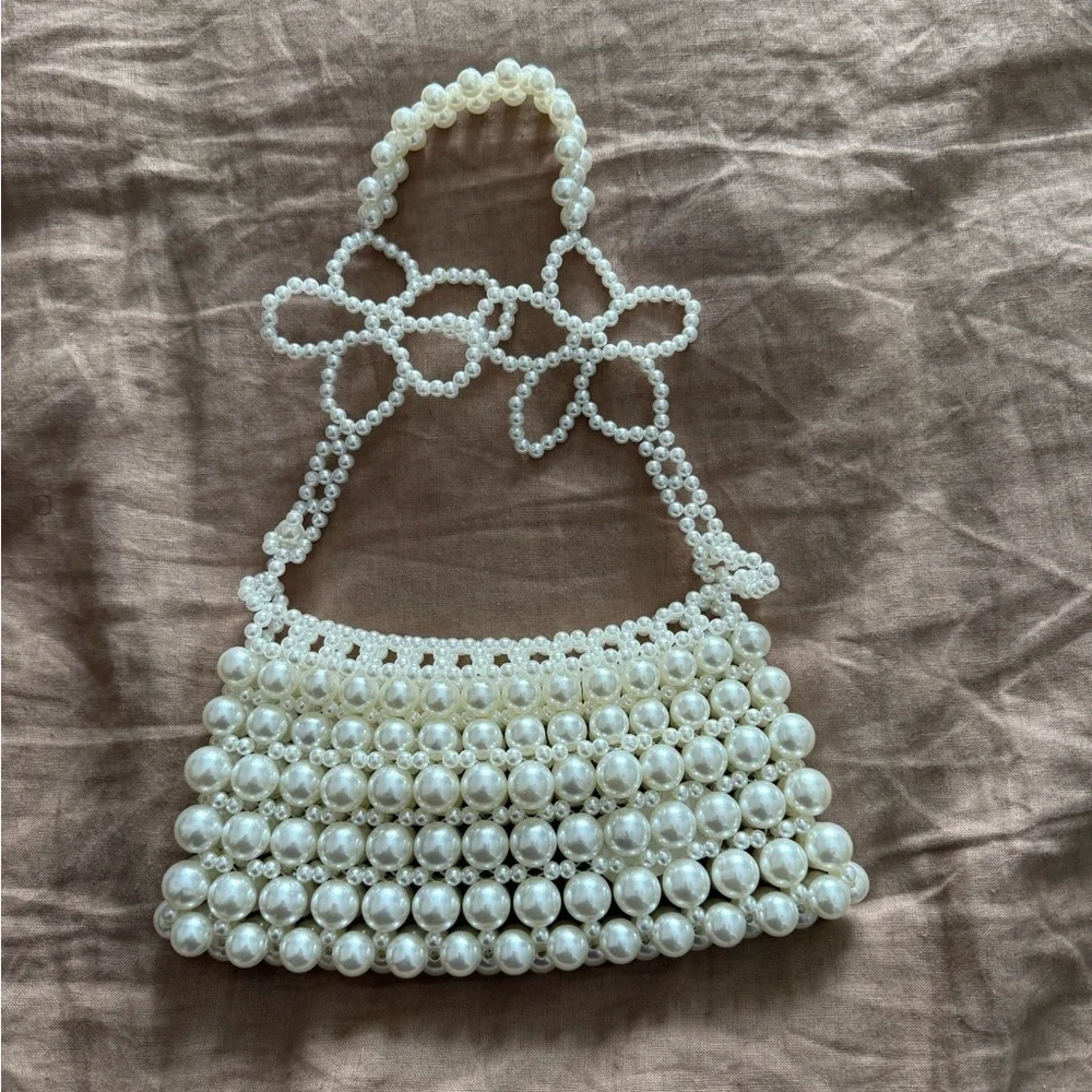 Elegant Pearl Beaded Women's shoulder mini bag